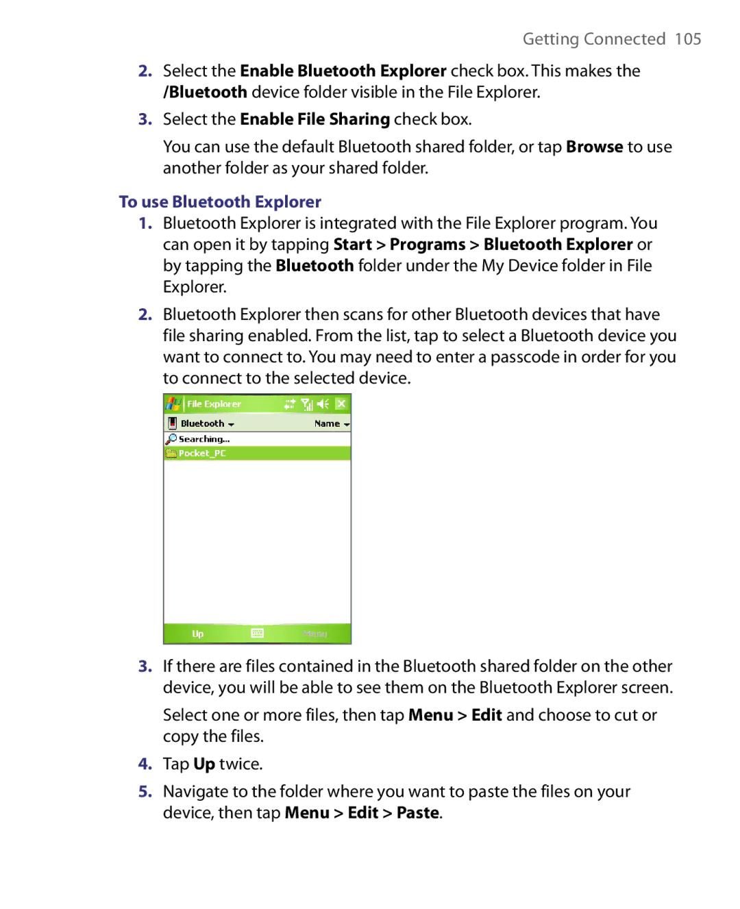 HTC Pocket PC Phone user manual To use Bluetooth Explorer 