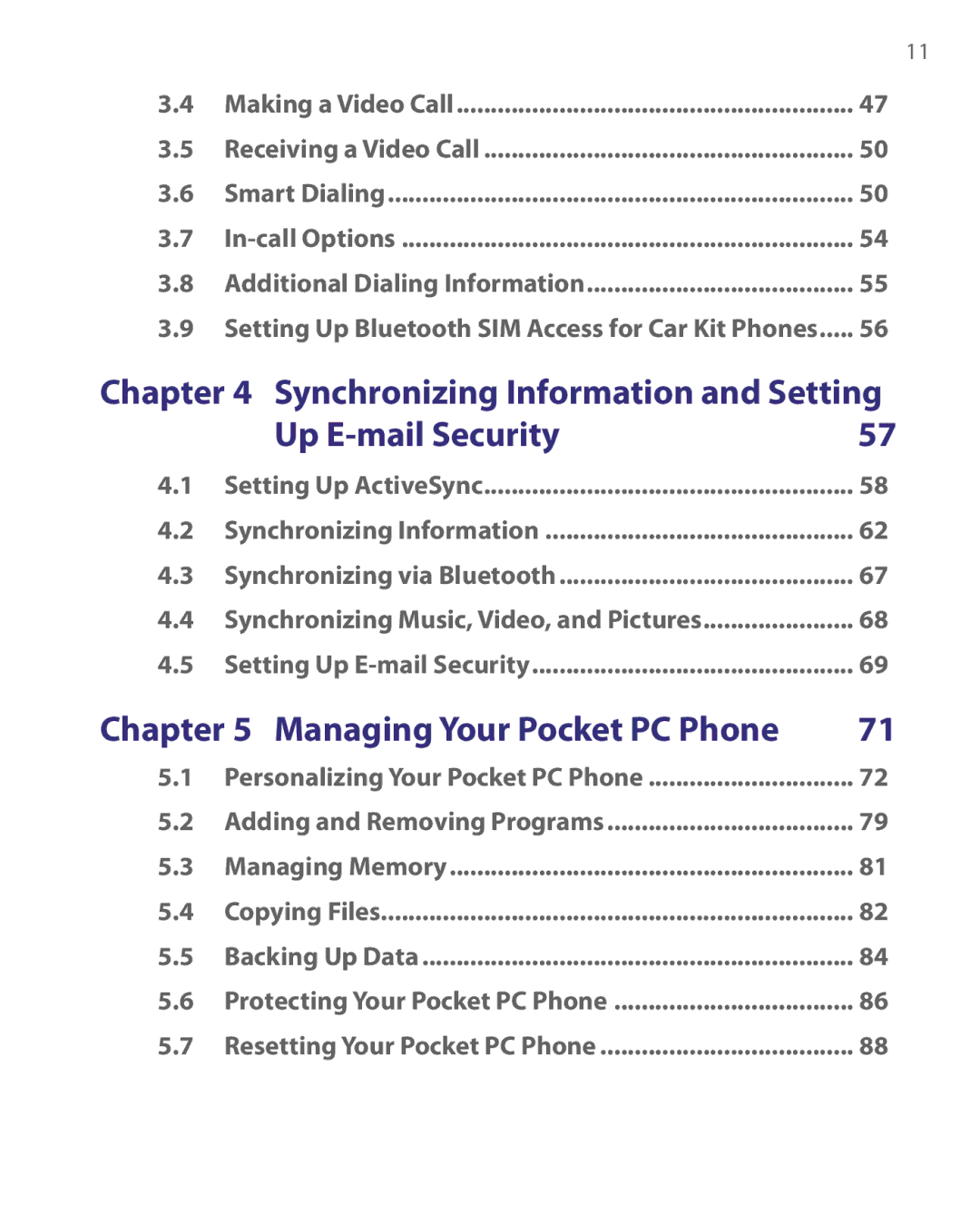 HTC user manual Up E-mail Security, Managing Your Pocket PC Phone 