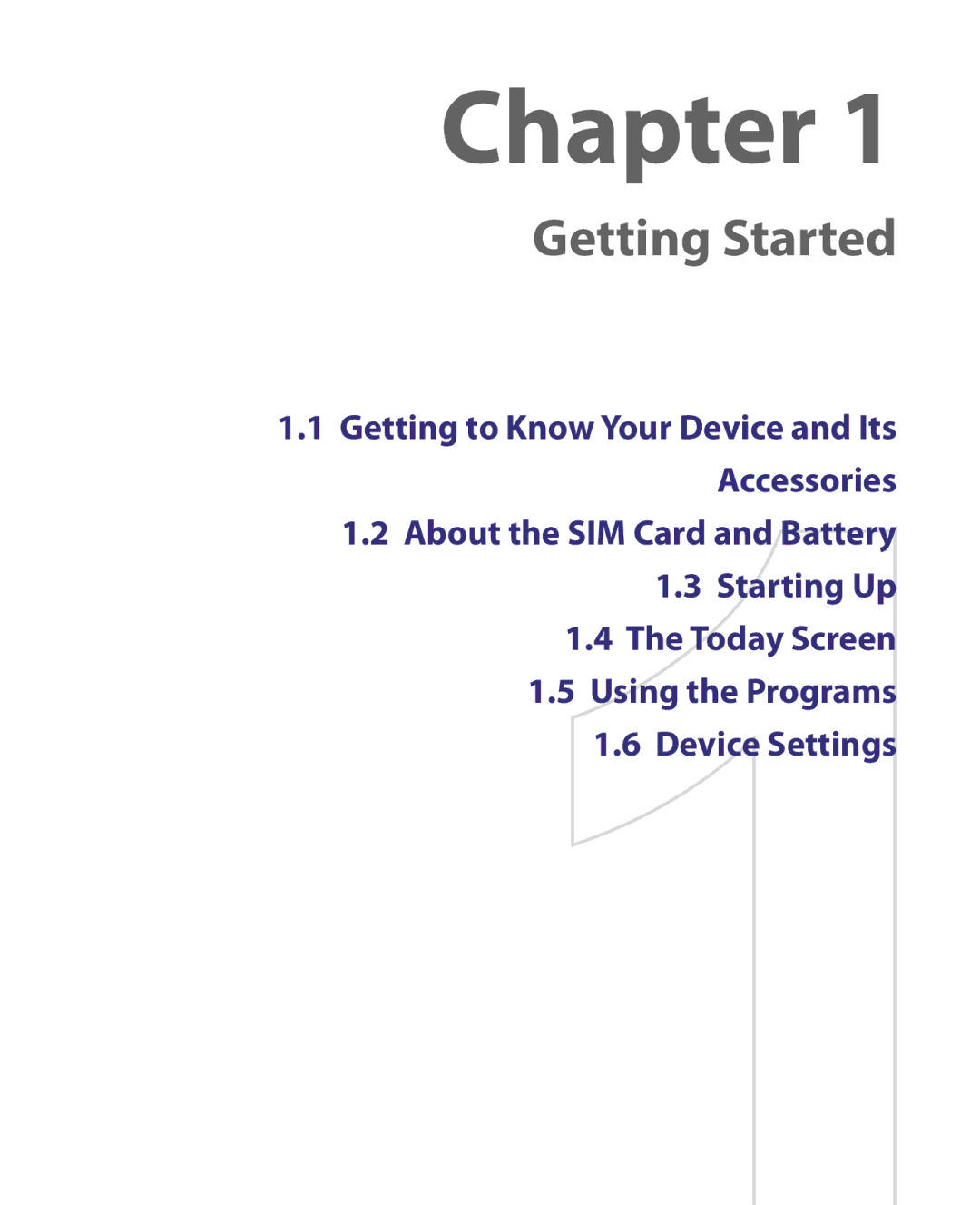 HTC Pocket PC Phone user manual Chapter, Today Screen Using the Programs Device Settings 