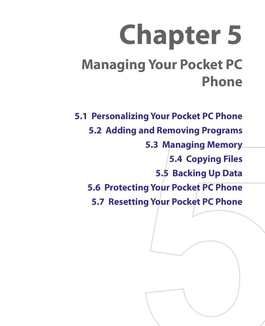 HTC user manual Managing Your Pocket PC Phone 