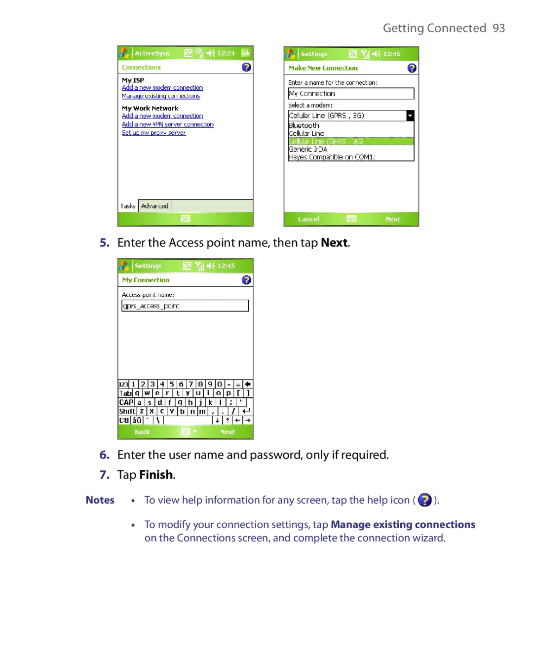 HTC Pocket PC Phone user manual Tap Finish 