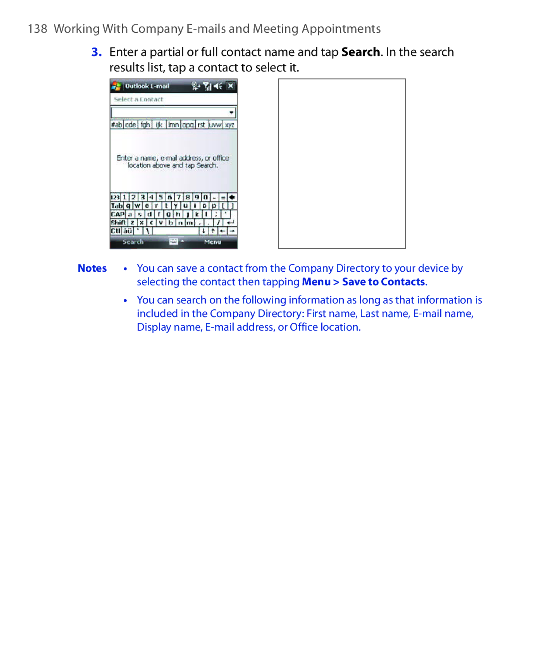 HTC POLA100 user manual Working With Company E-mails and Meeting Appointments 