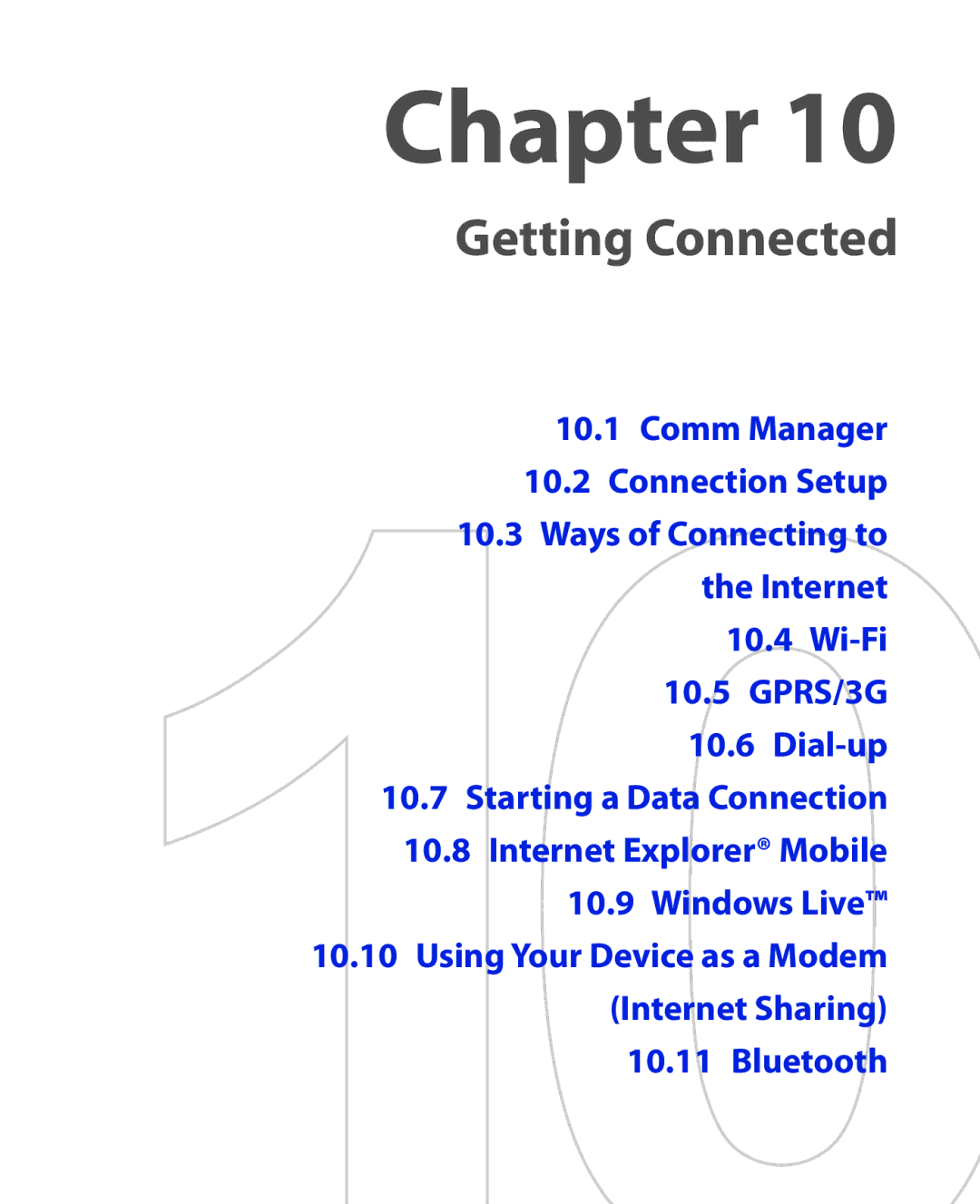 HTC POLA100 user manual Comm Manager Connection Setup, Bluetooth 