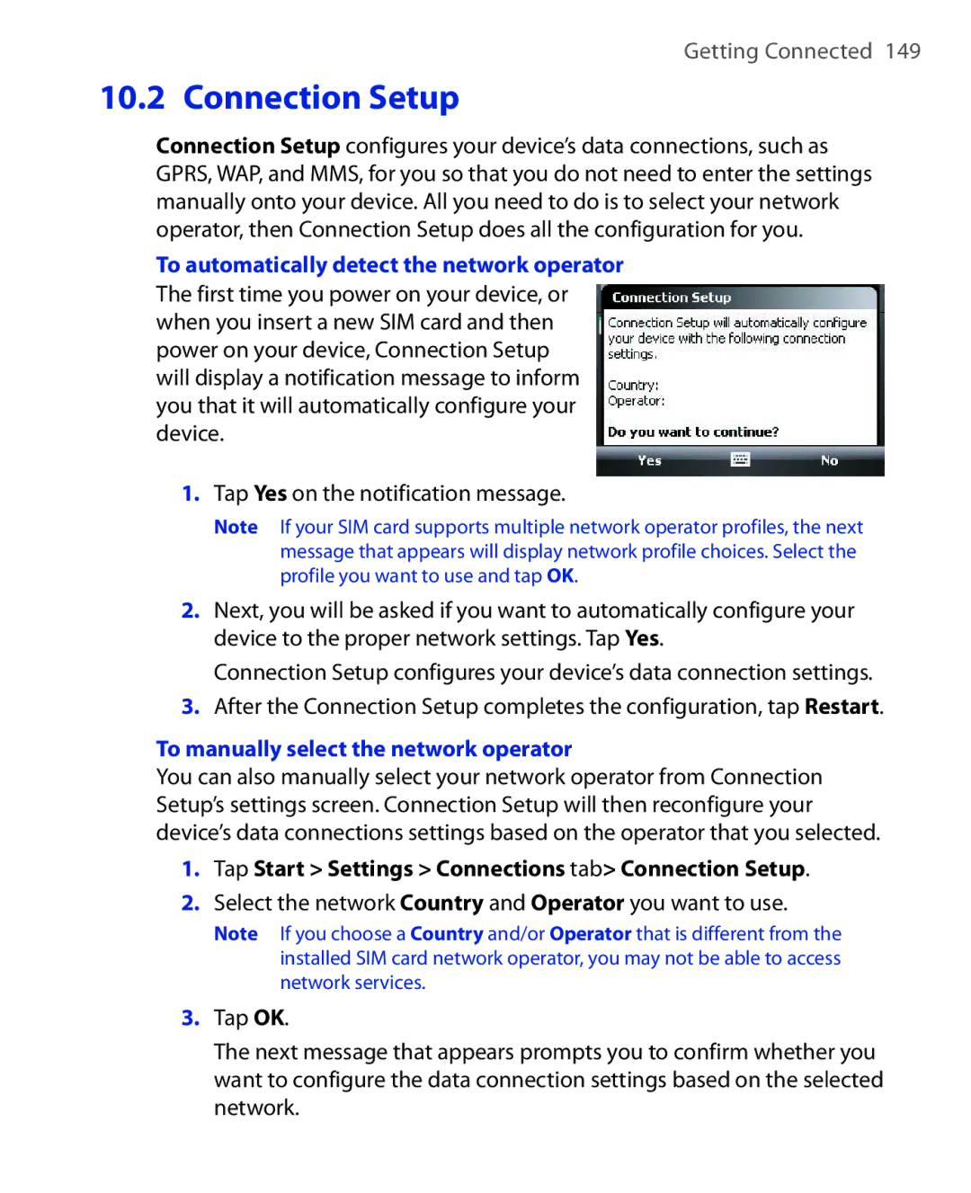 HTC POLA100 user manual To automatically detect the network operator, To manually select the network operator 