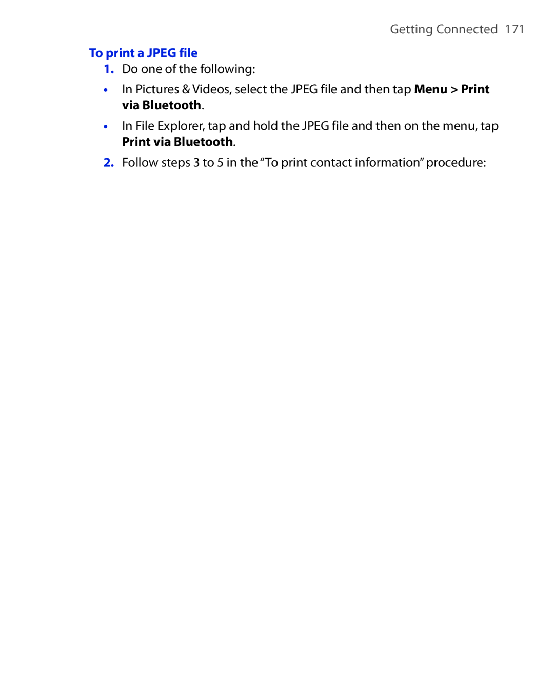 HTC POLA100 user manual To print a Jpeg file 