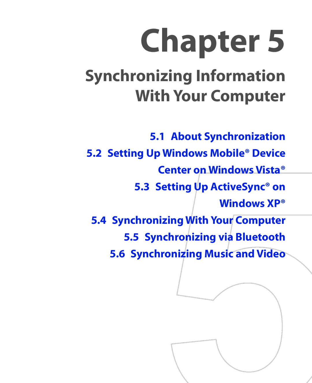 HTC POLA100 user manual Synchronizing Information With Your Computer, About Synchronization 