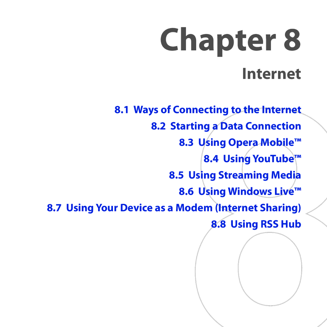 HTC RAPH100 user manual Internet 