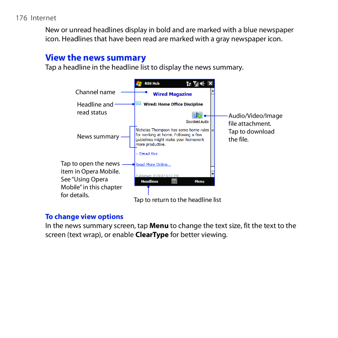 HTC RAPH100 user manual View the news summary 