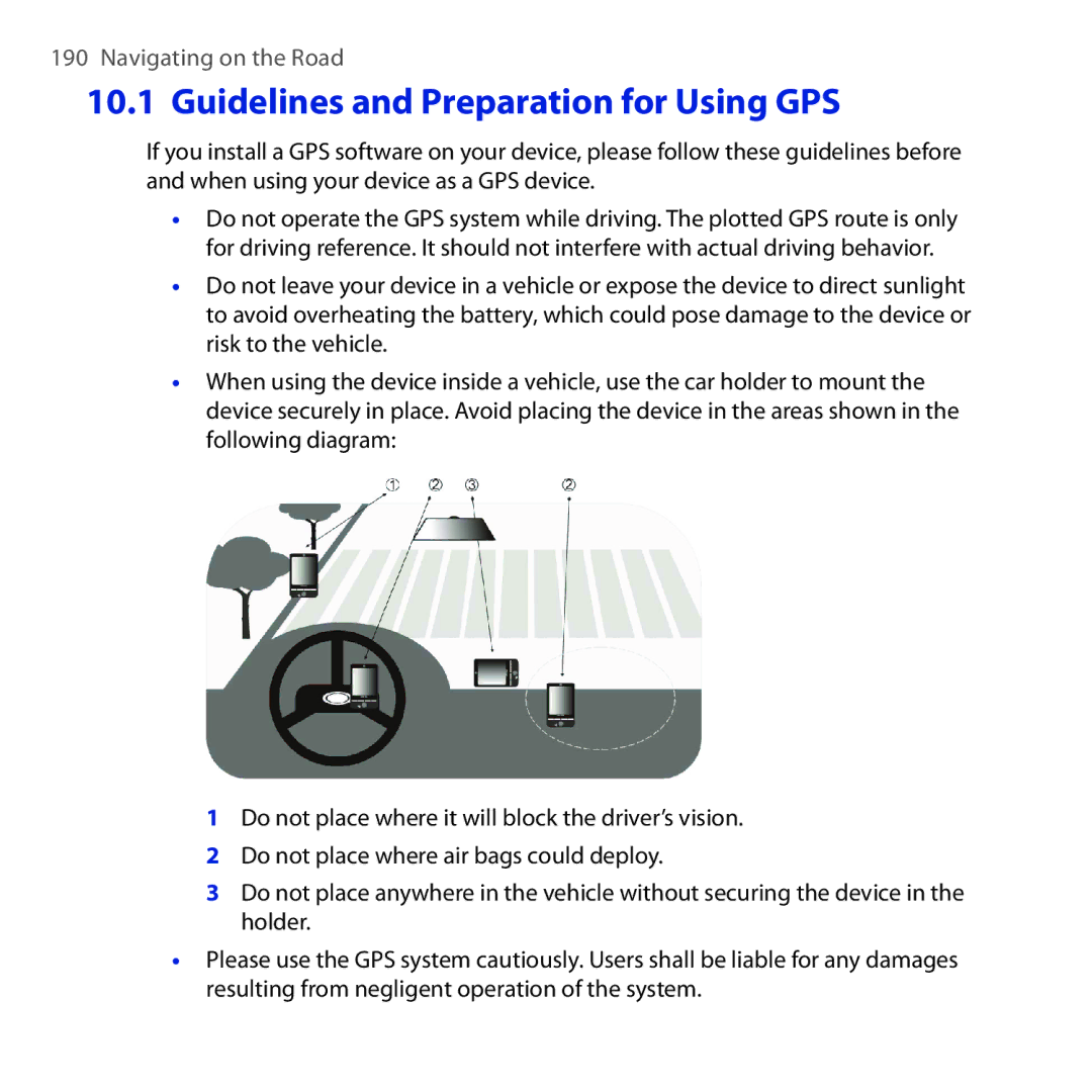 HTC RAPH100 user manual Guidelines and Preparation for Using GPS 