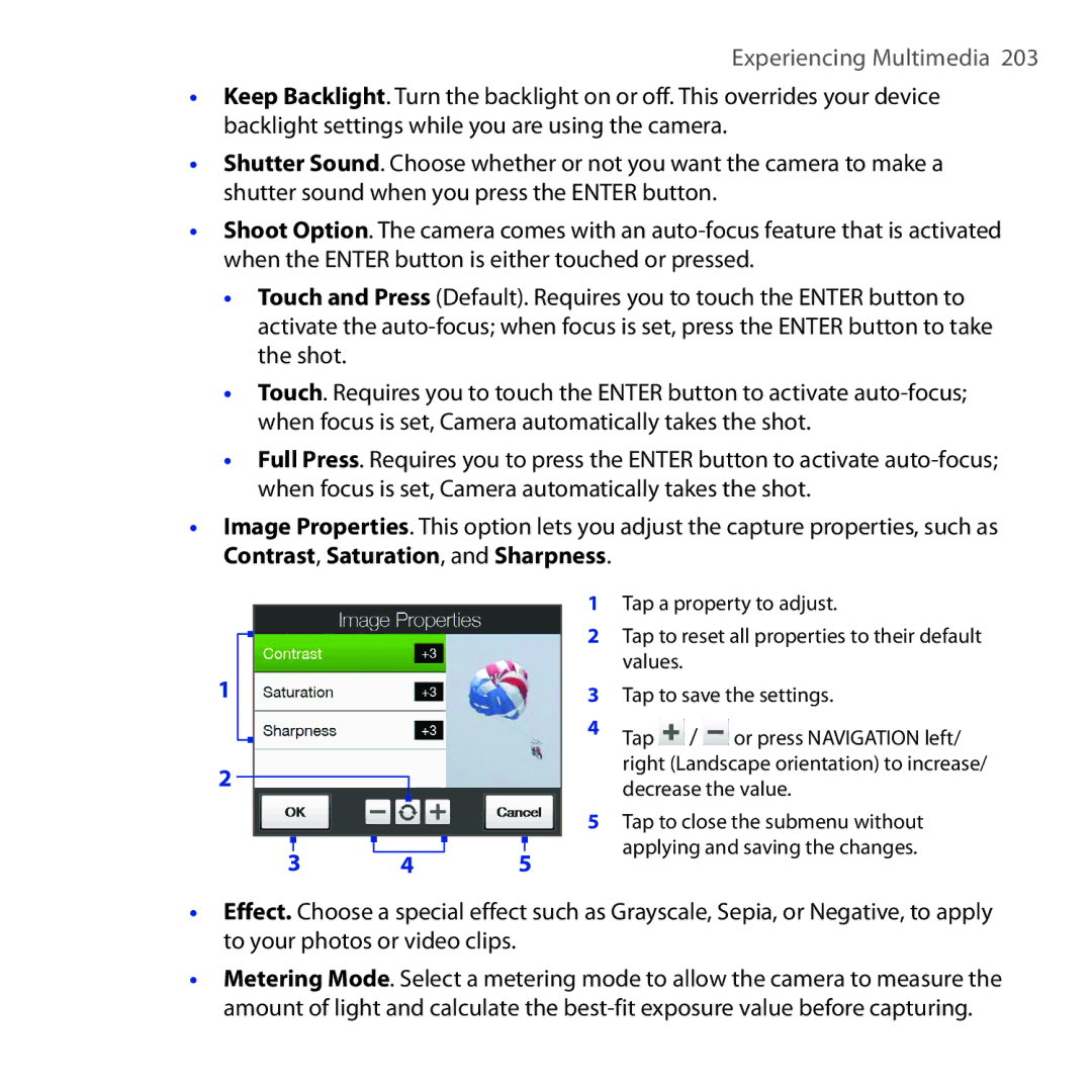 HTC RAPH100 user manual Experiencing Multimedia 