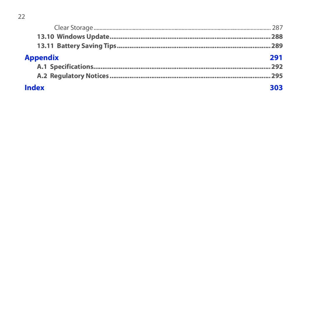 HTC RAPH100 user manual 291, 303 