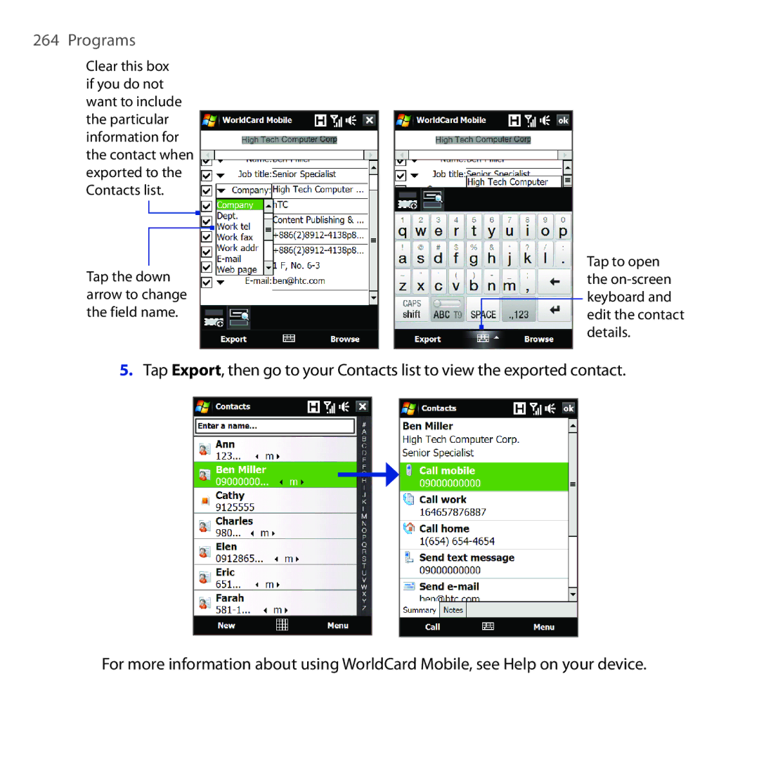 HTC RAPH100 user manual Programs 