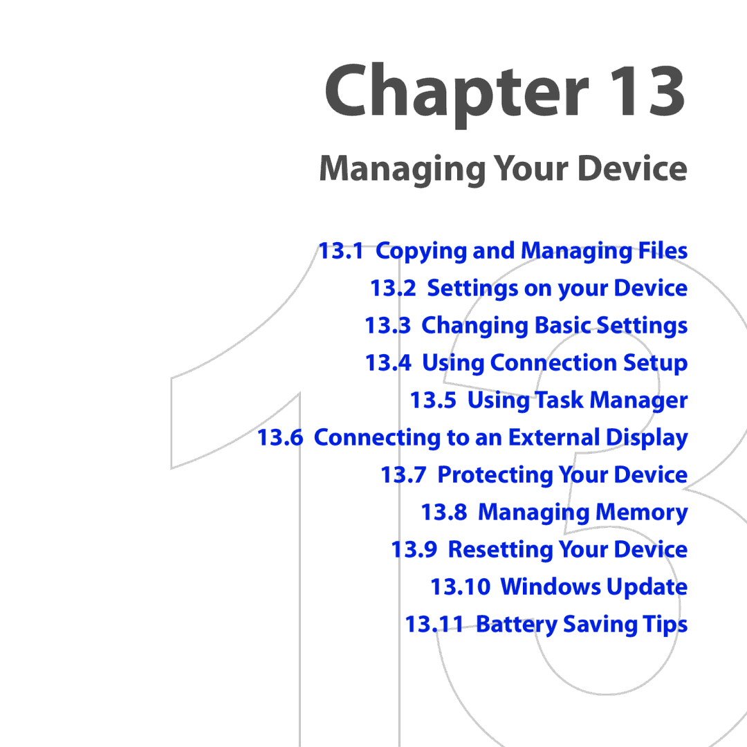 HTC RAPH100 user manual Managing Your Device 