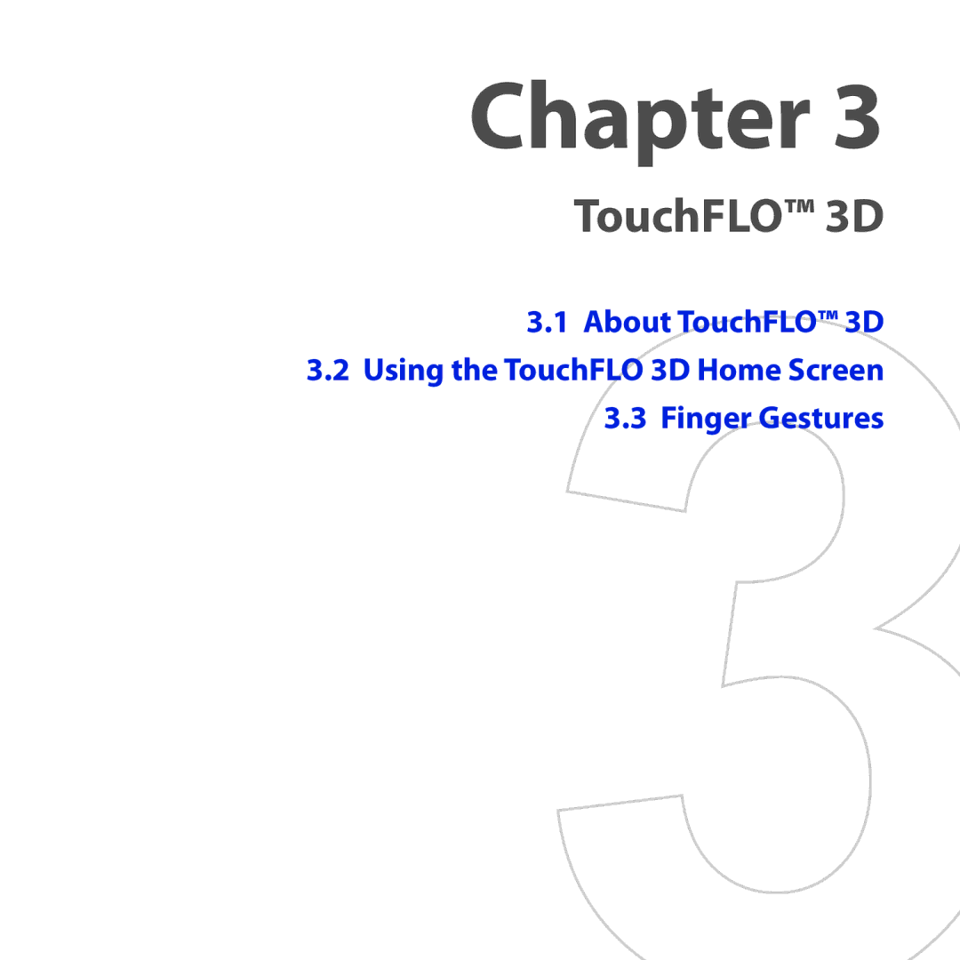 HTC RAPH100 user manual TouchFLO 3D 