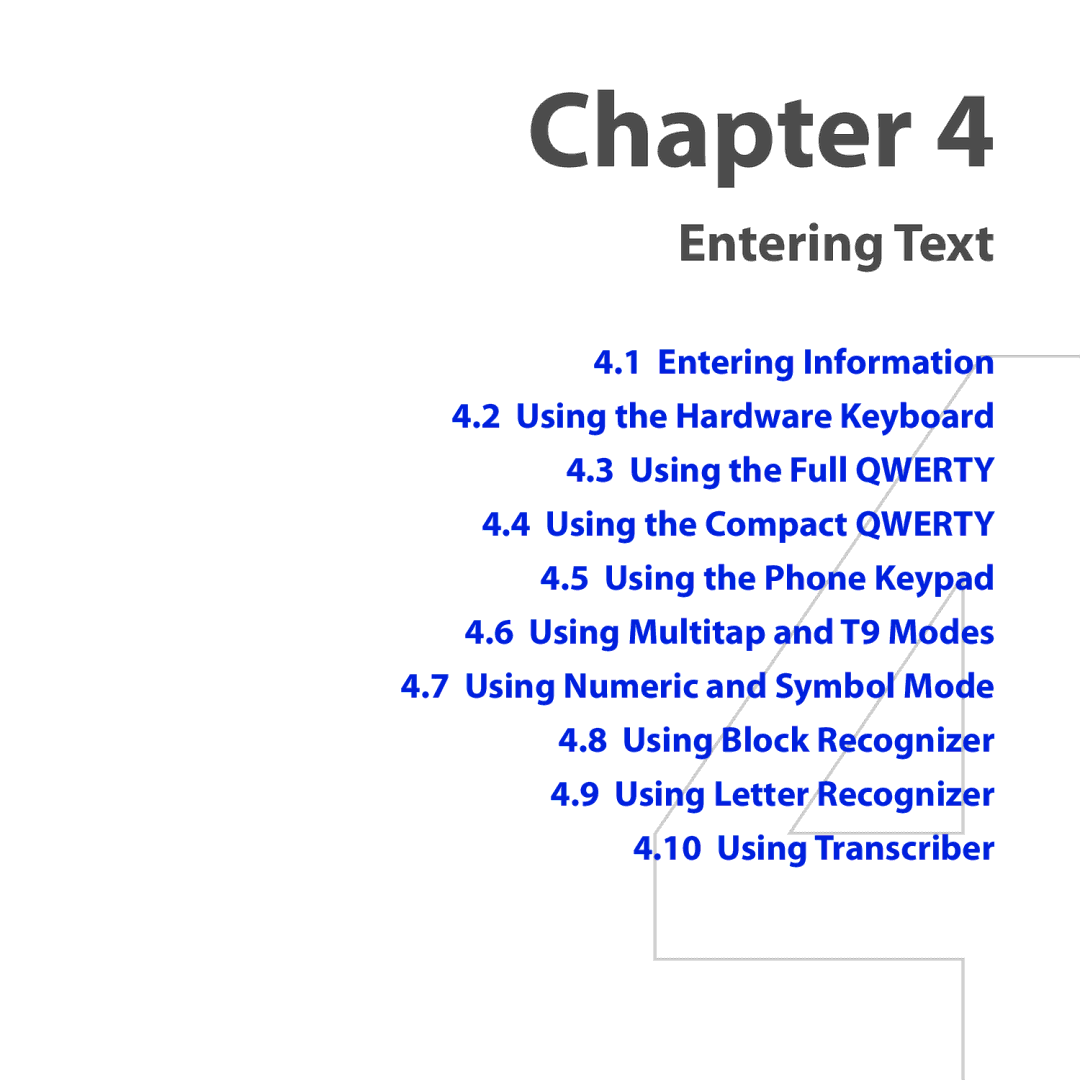 HTC RAPH100 user manual Entering Text 