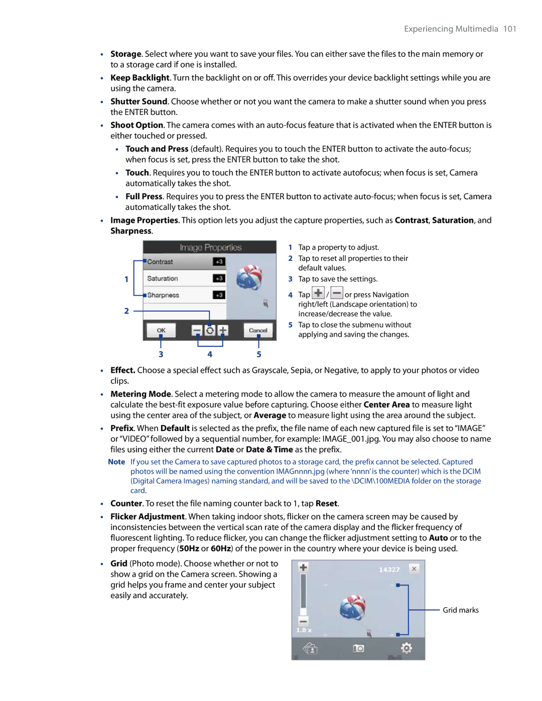 HTC RAPH500 user manual Grid marks 