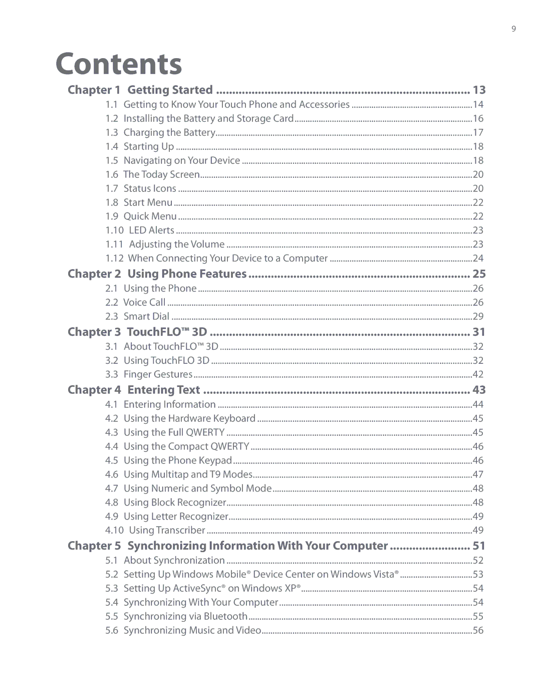 HTC RAPH500 user manual Contents 