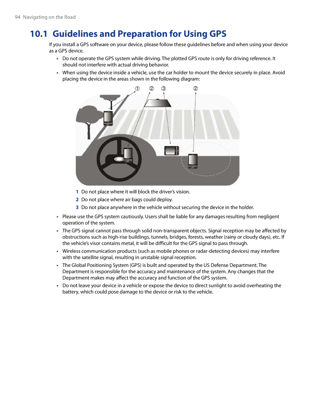 HTC RAPH500 user manual Guidelines and Preparation for Using GPS 