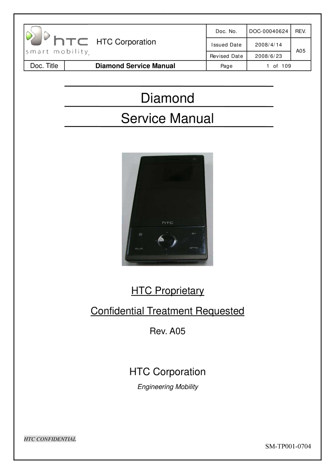 HTC Rev. A05 service manual Diamond 