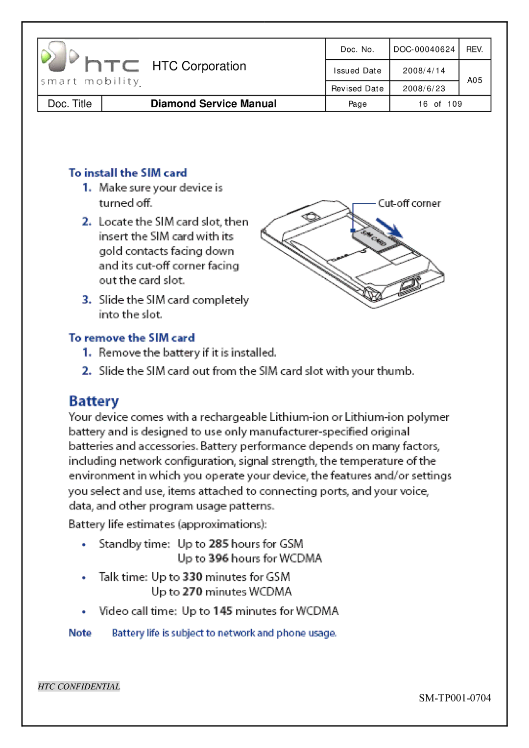 HTC Rev. A05 service manual HTC Corporation 