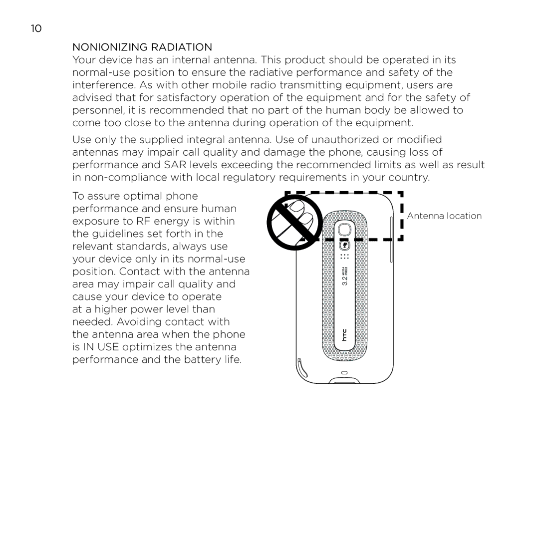 HTC NMRHOD00 user manual Nonionizing Radiation 