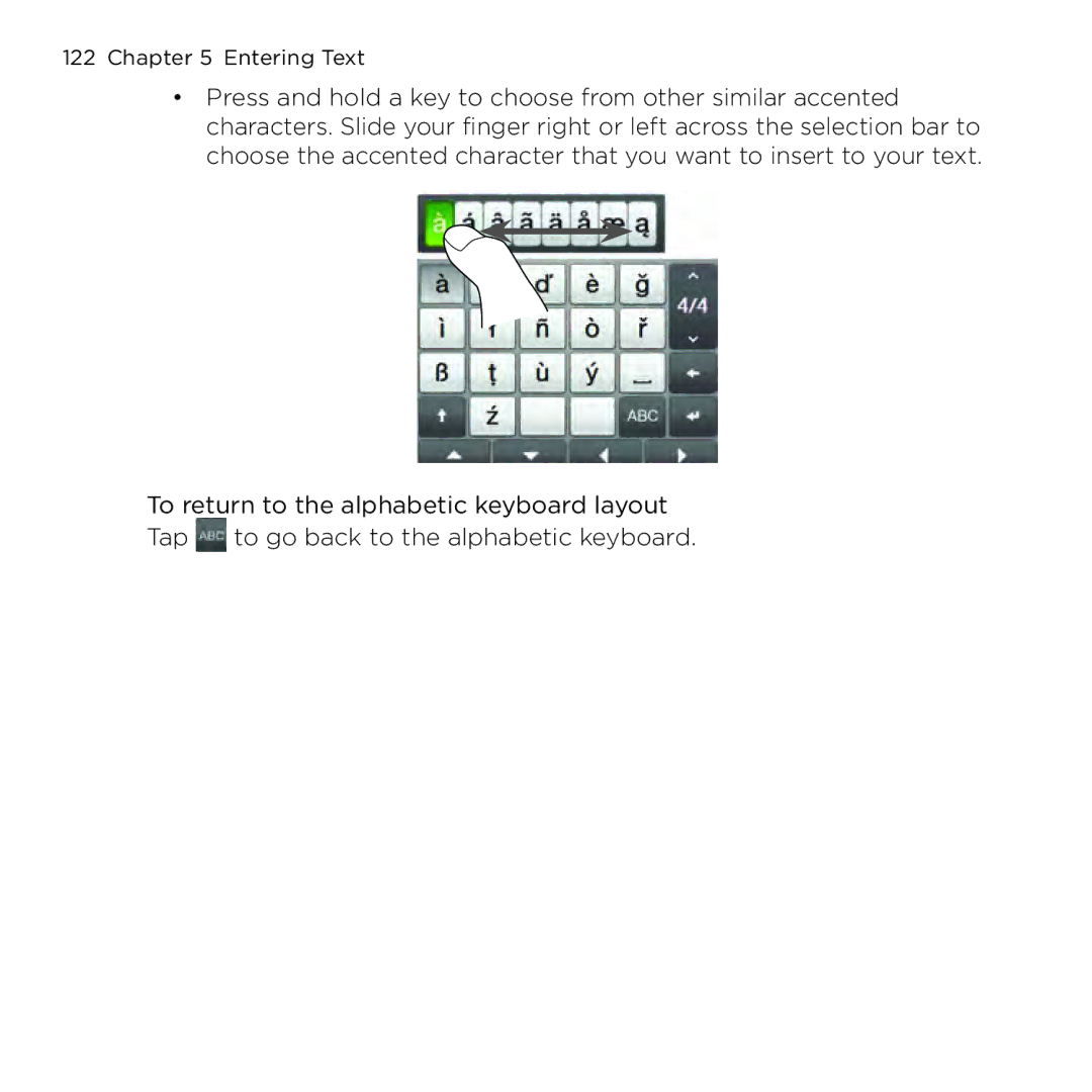 HTC NMRHOD00 user manual Entering Text 