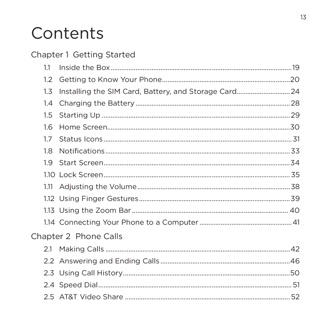 HTC NMRHOD00 user manual Contents 