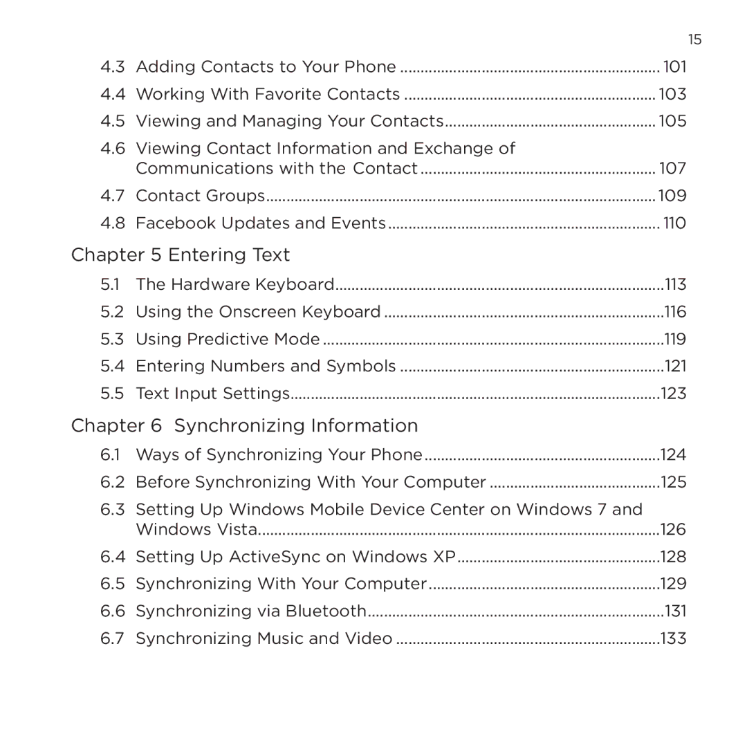 HTC NMRHOD00 user manual Entering Text 