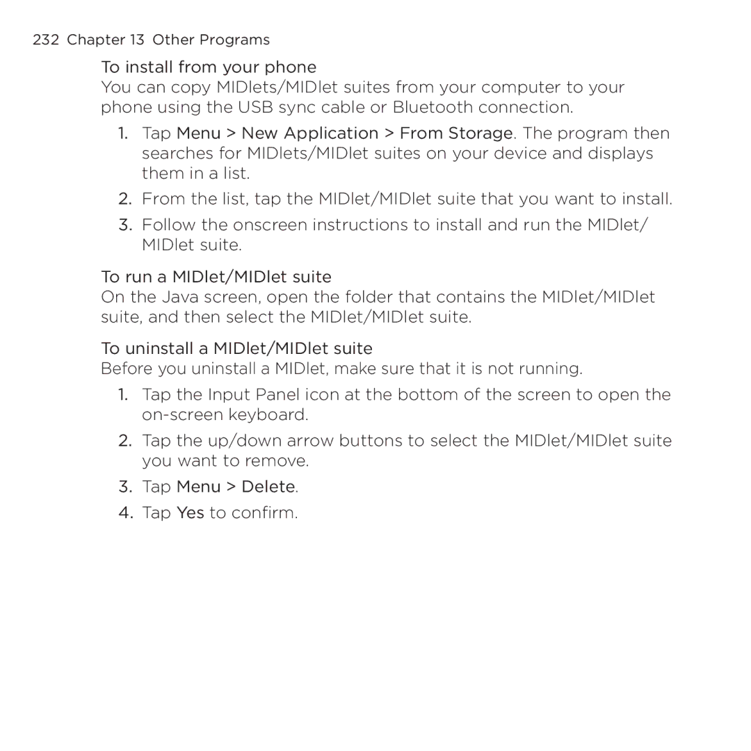 HTC NMRHOD00 user manual Other Programs 