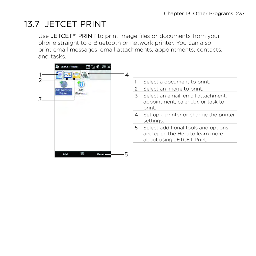 HTC NMRHOD00 user manual Jetcet Print 