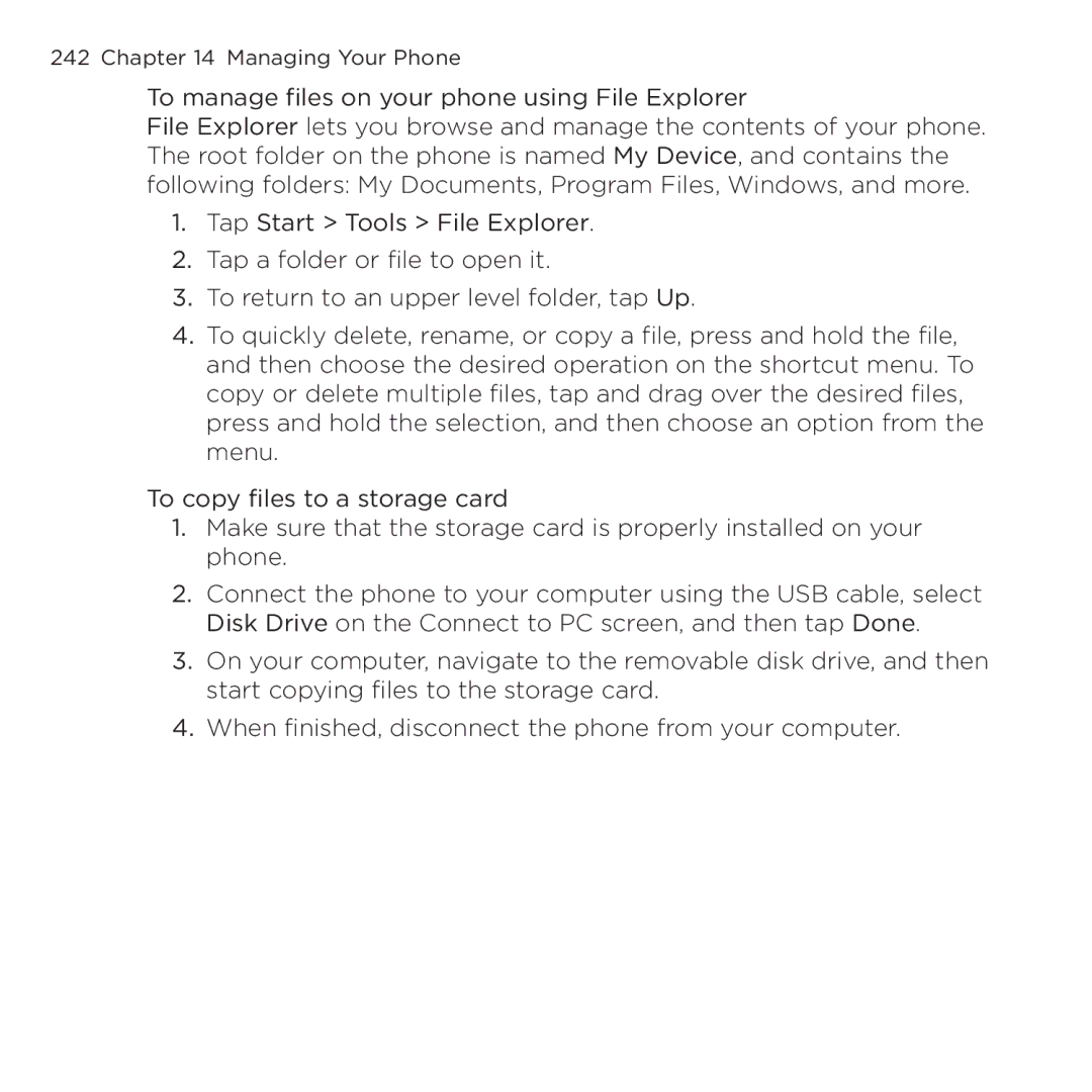 HTC NMRHOD00 user manual Managing Your Phone 