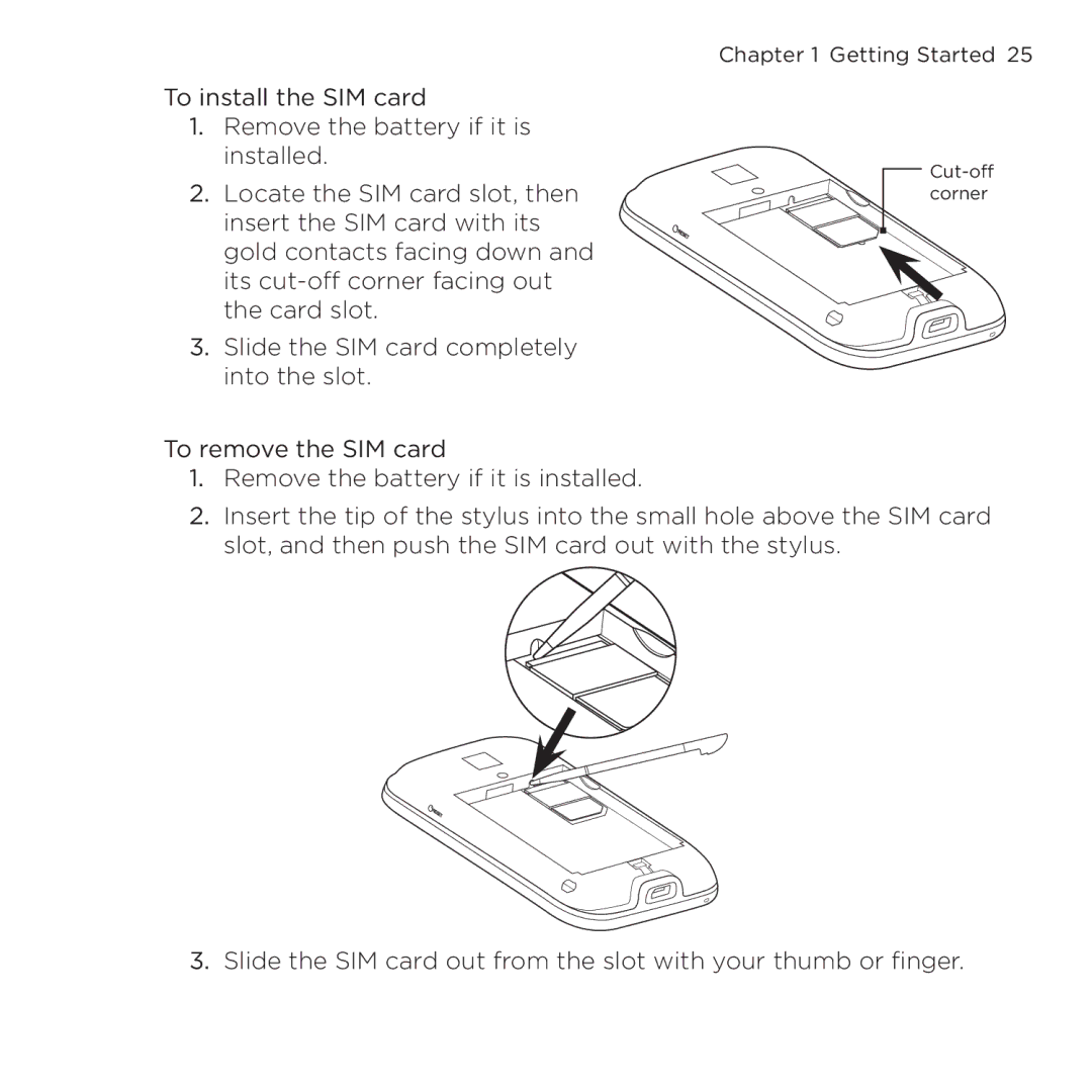 HTC NMRHOD00 user manual Cut-off corner 