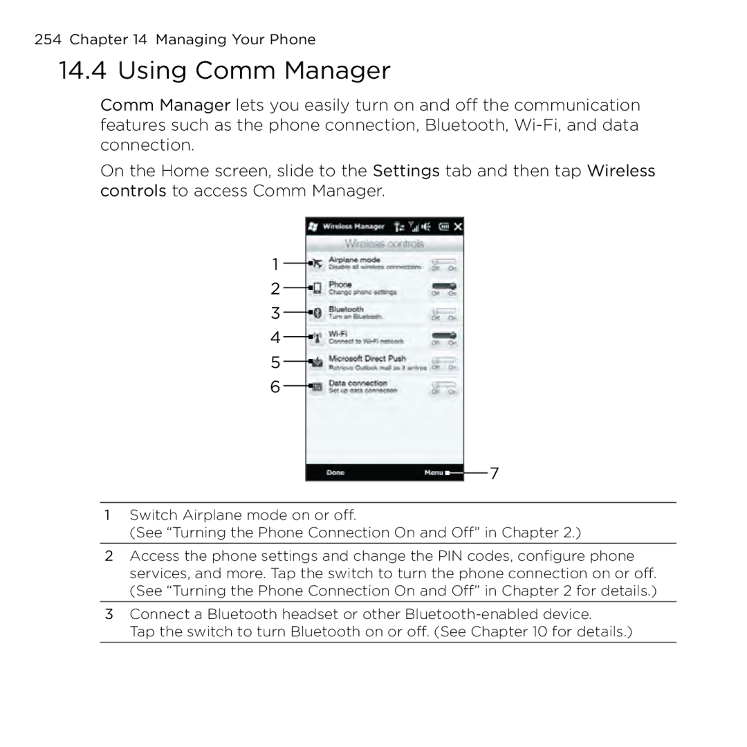 HTC NMRHOD00 user manual Using Comm Manager 