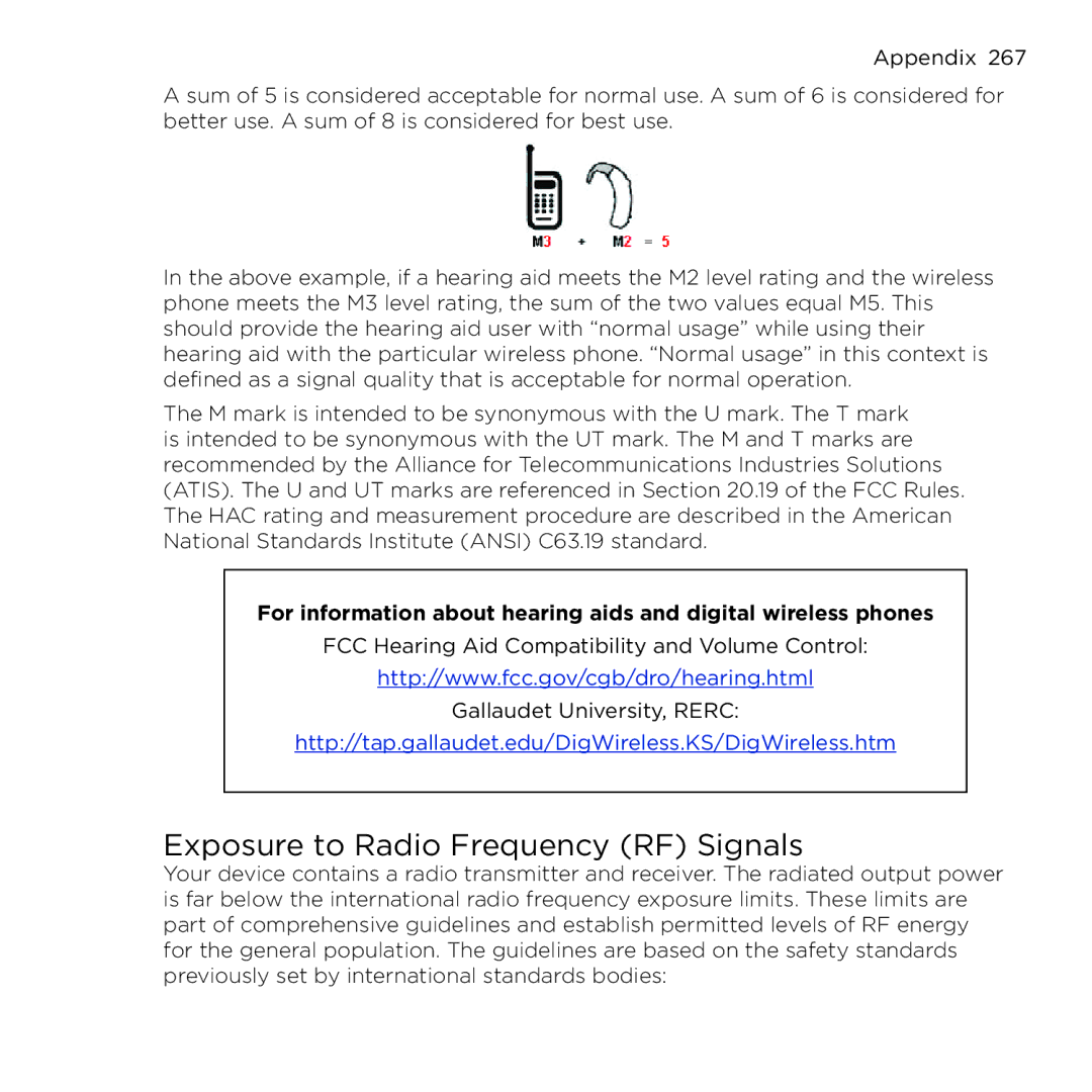 HTC NMRHOD00 user manual Exposure to Radio Frequency RF Signals 