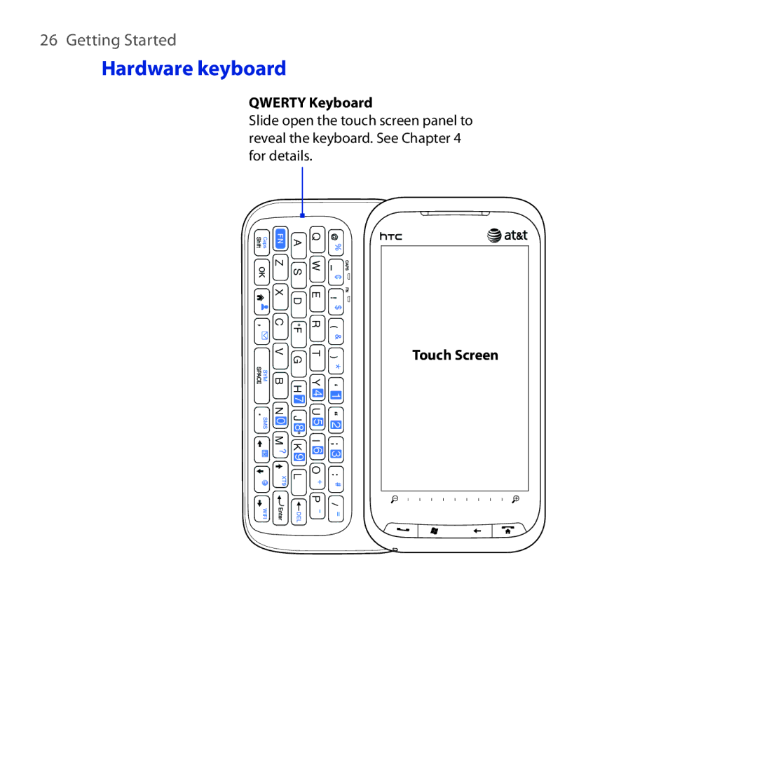 HTC NM8RHOD00, RHOD300, HTC Tilt 2 user manual Hardware keyboard 