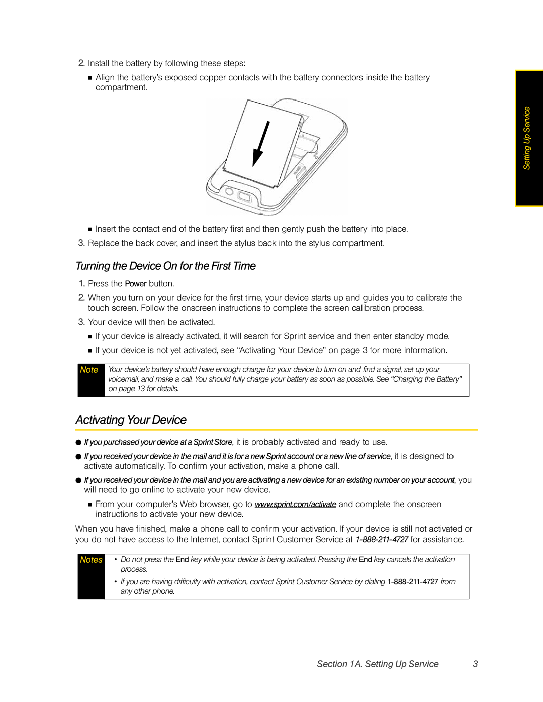 HTC RHOD400 manual Activating Your Device, Turning the Device On for the First Time 