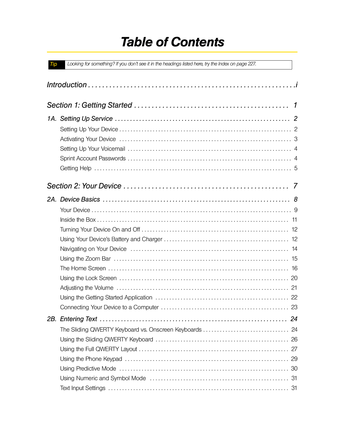 HTC RHOD400 manual Table of Contents 