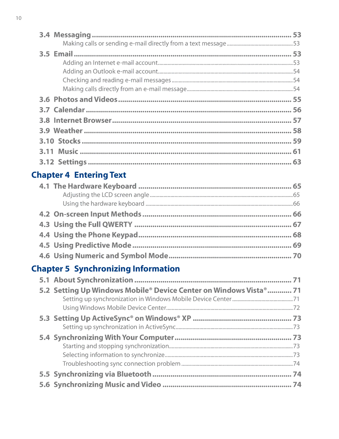 HTC RHOD500 user manual Entering Text 