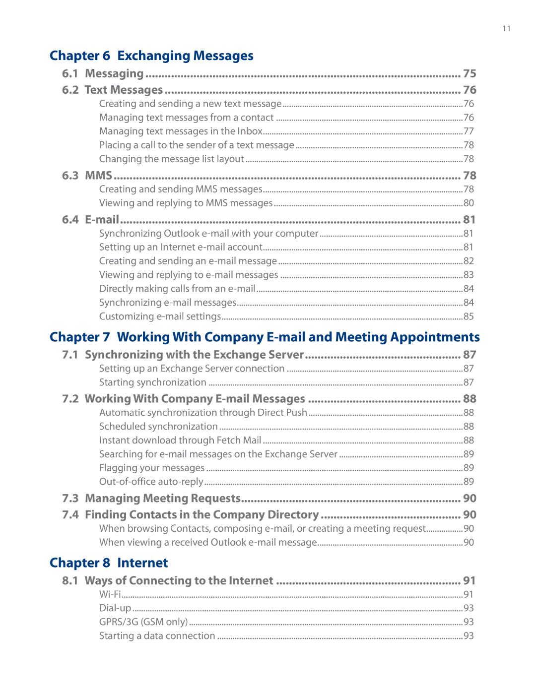 HTC RHOD500 user manual Exchanging Messages 