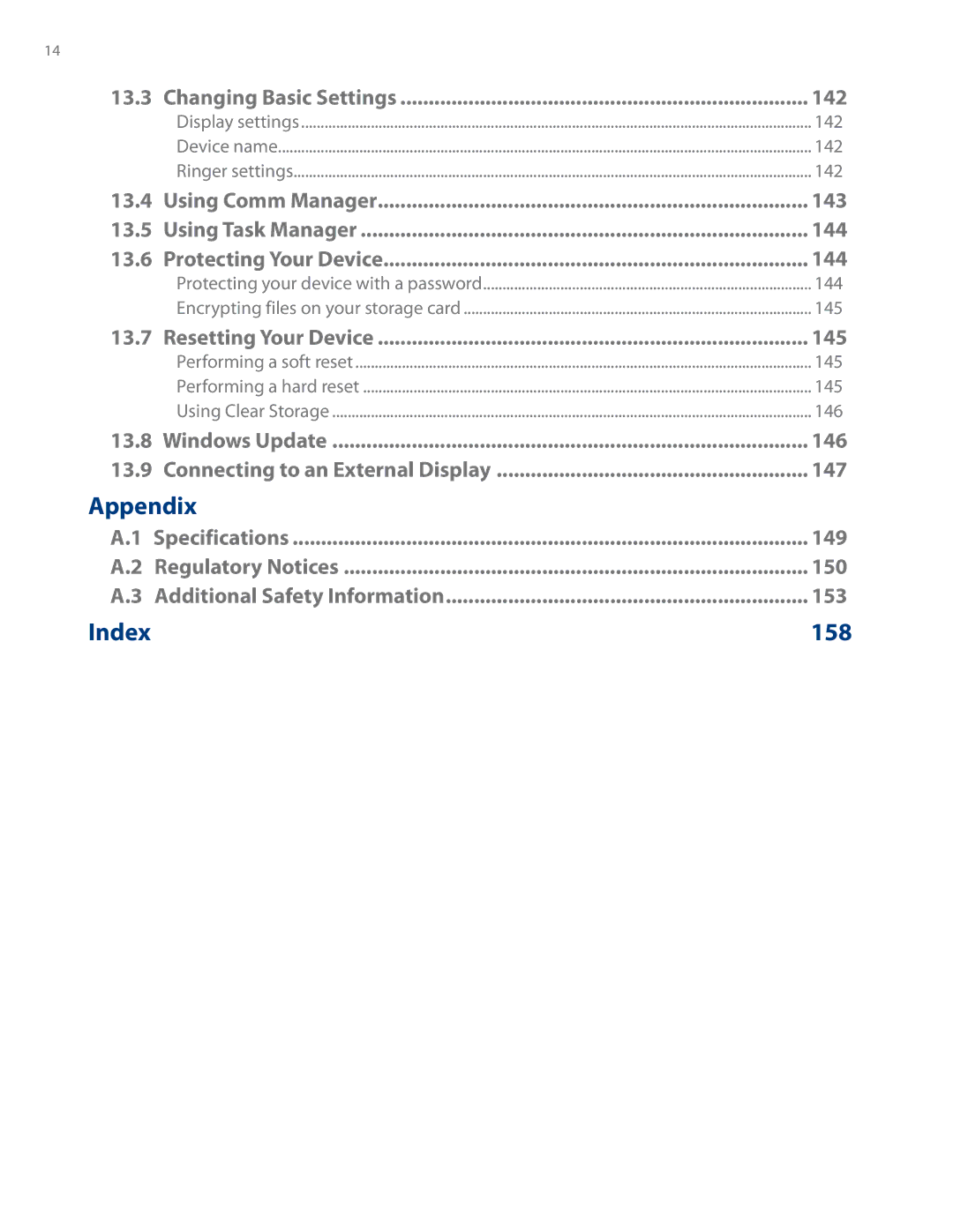 HTC RHOD500 user manual Appendix 