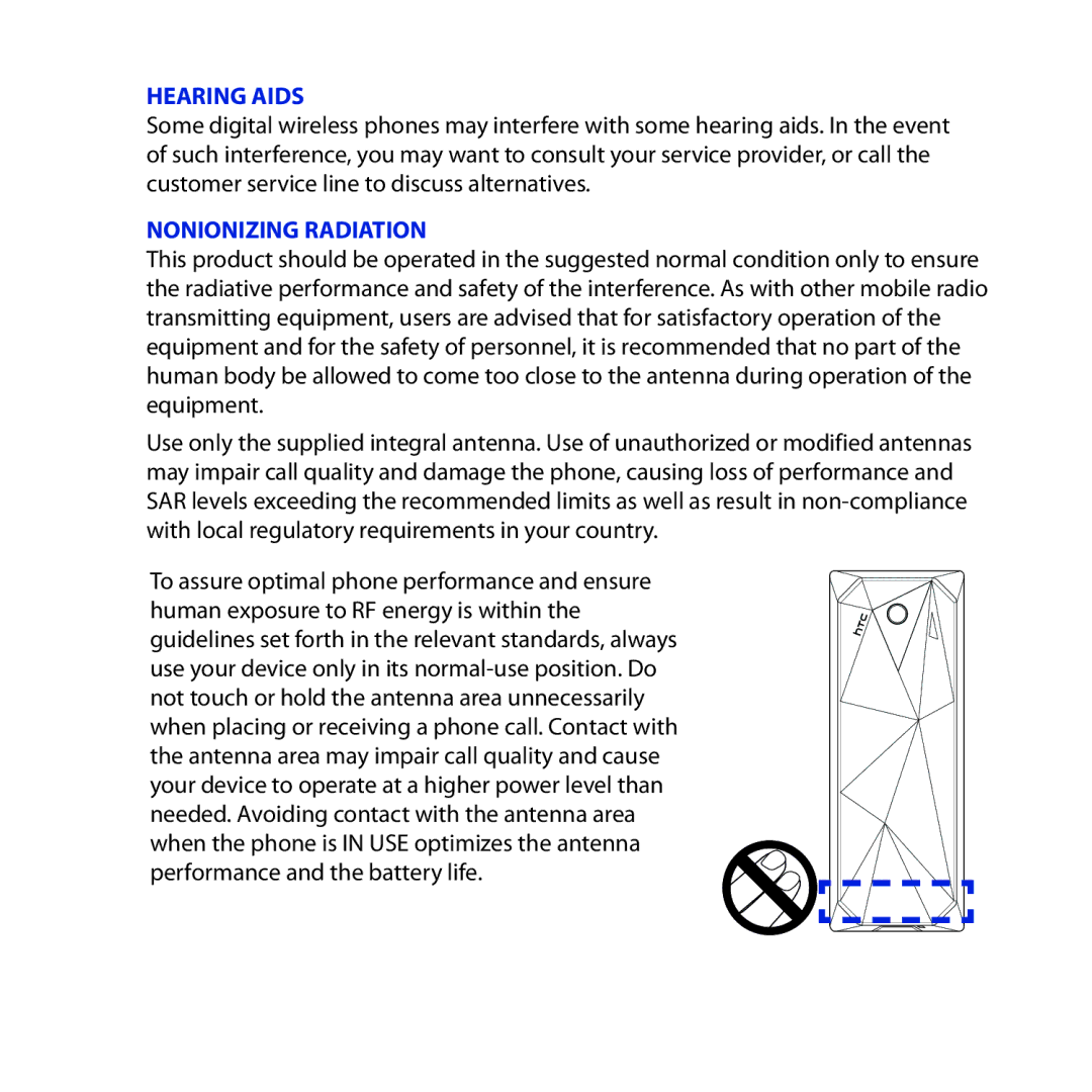 HTC ROSE100 user manual Hearing Aids 