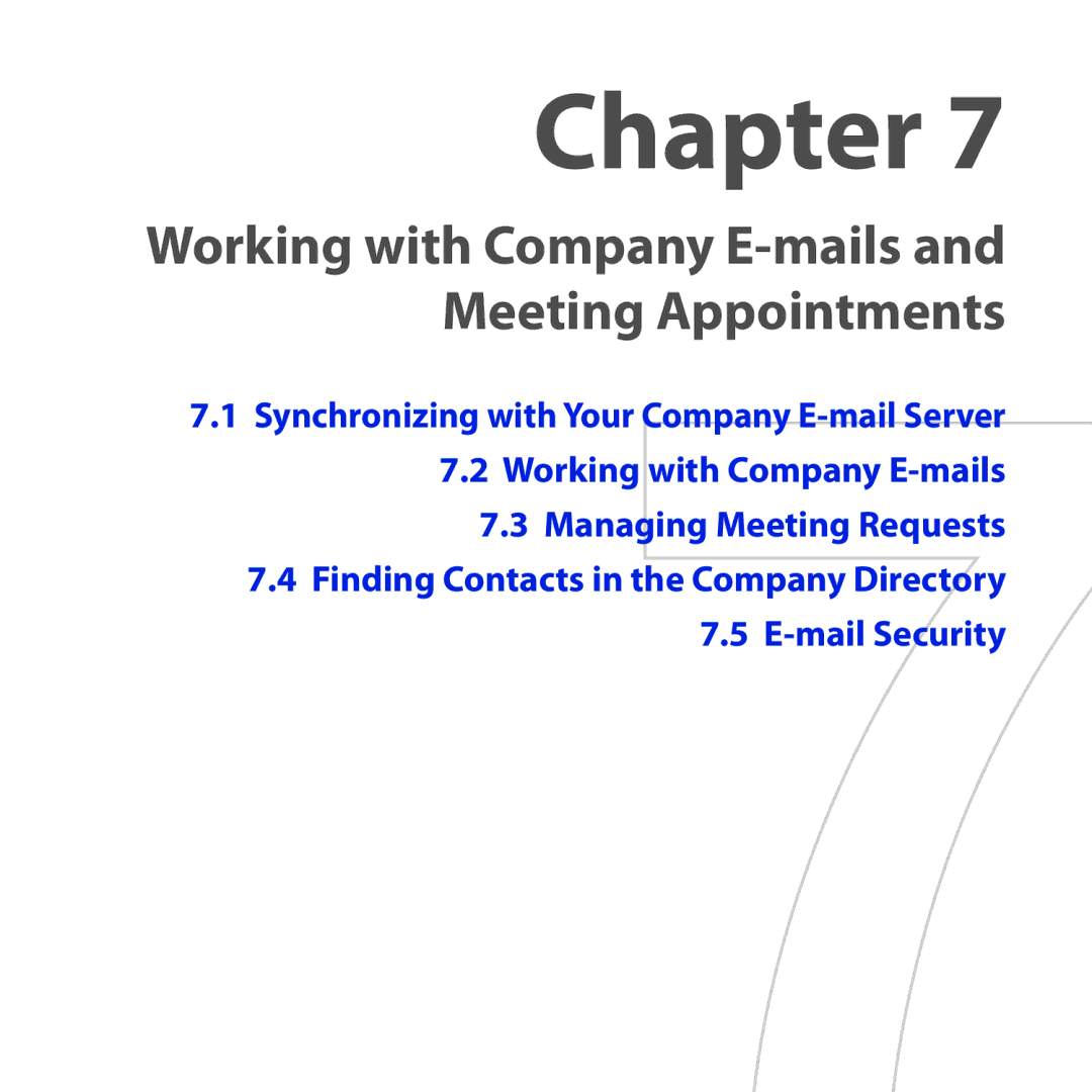 HTC ROSE100 user manual Working with Company E-mails and Meeting Appointments 