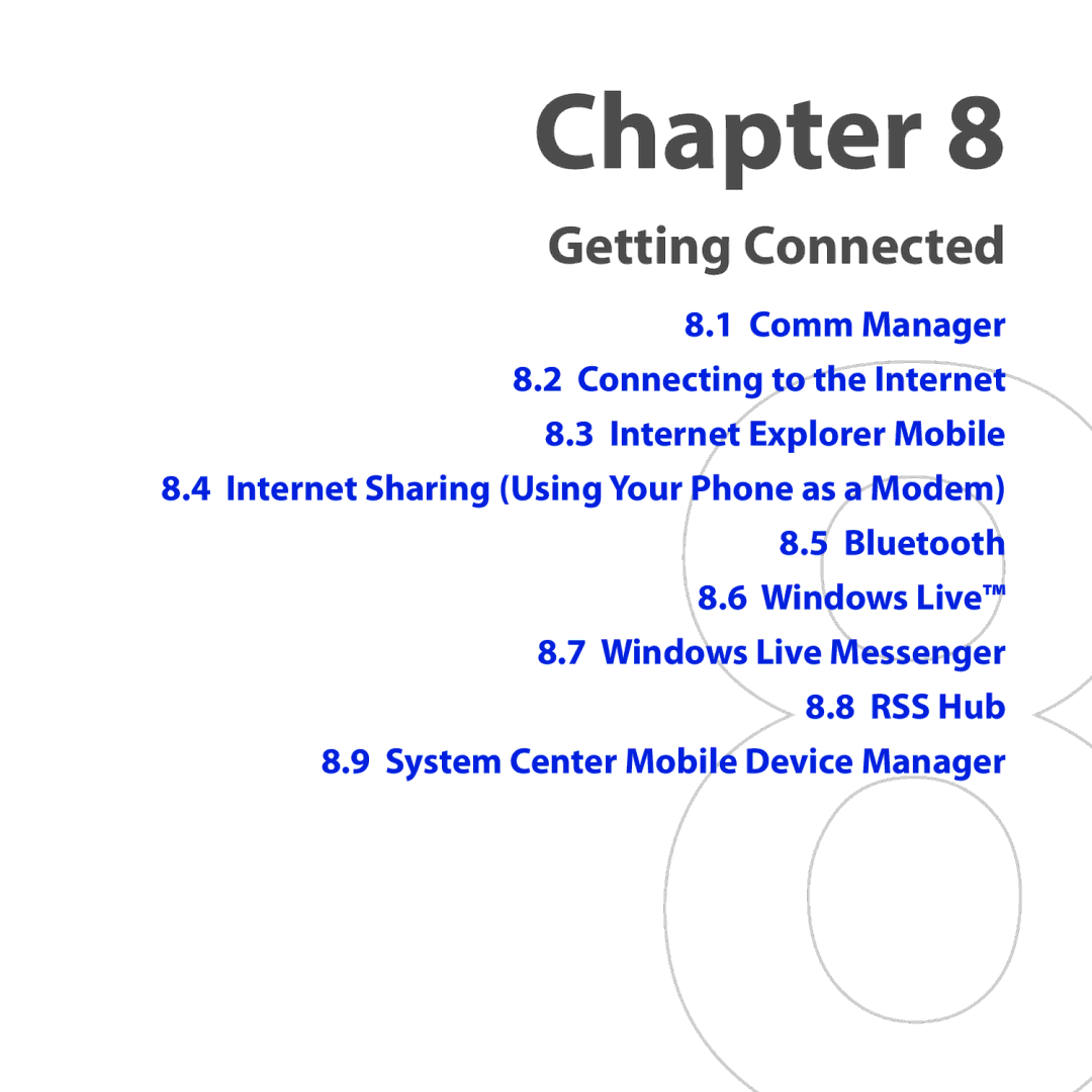 HTC ROSE100 user manual Getting Connected 