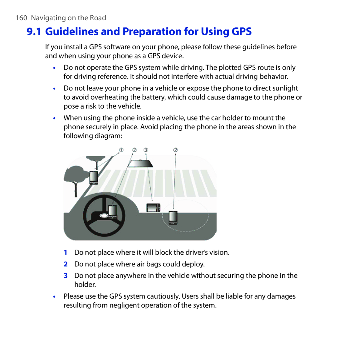 HTC ROSE100 user manual Guidelines and Preparation for Using GPS 