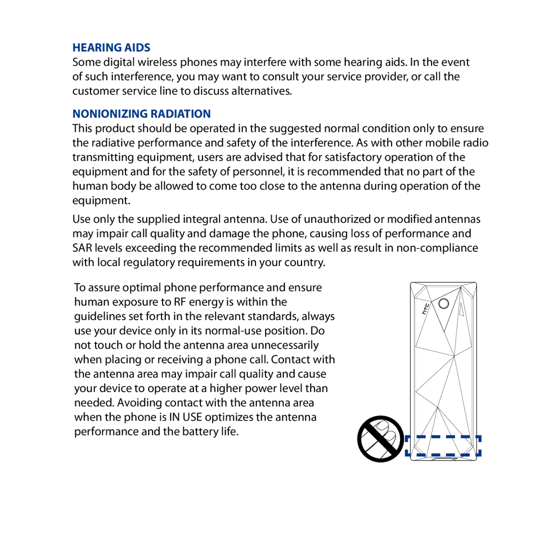 HTC ROSE130, S743 user manual Hearing Aids 