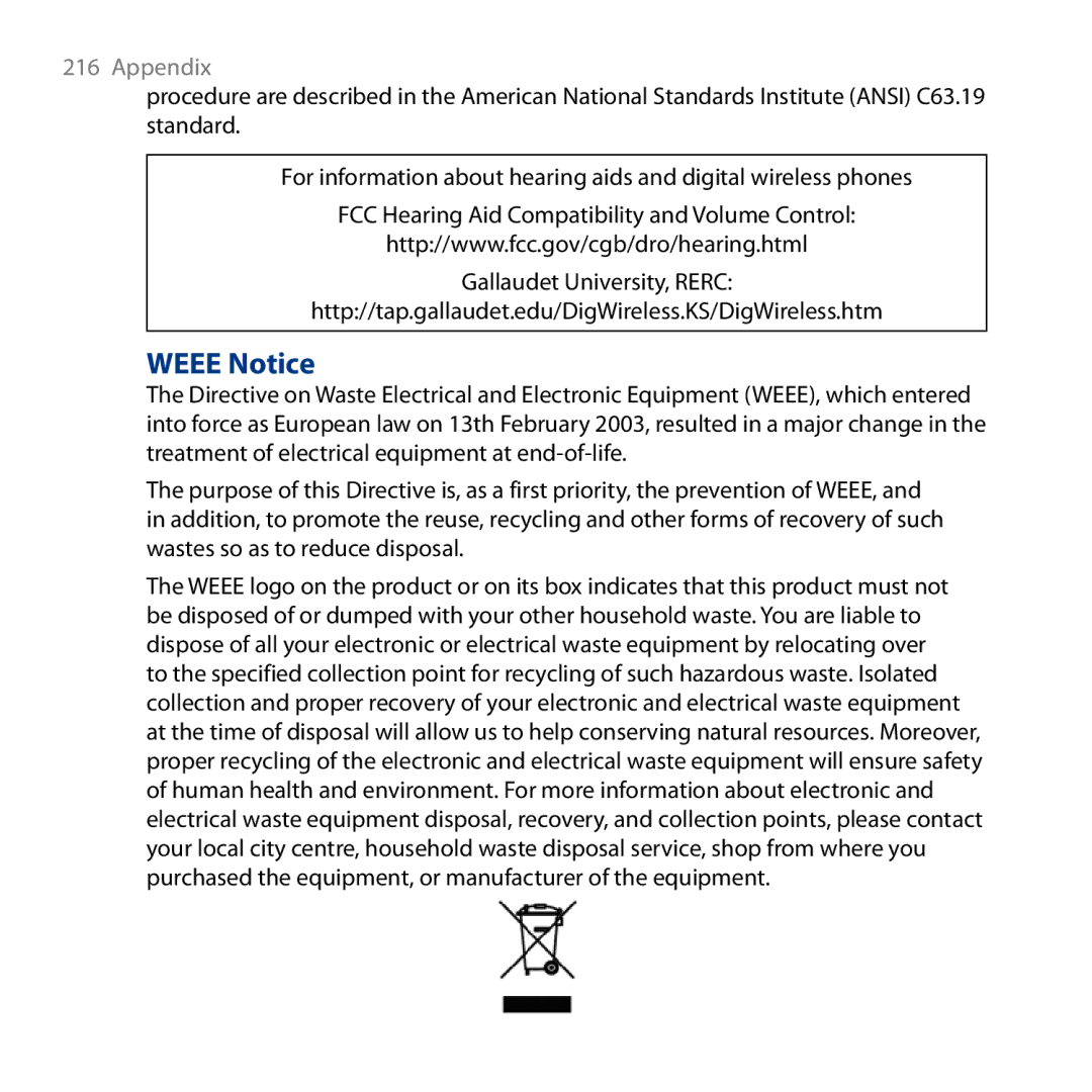 HTC ROSE130, S743 user manual Weee Notice 