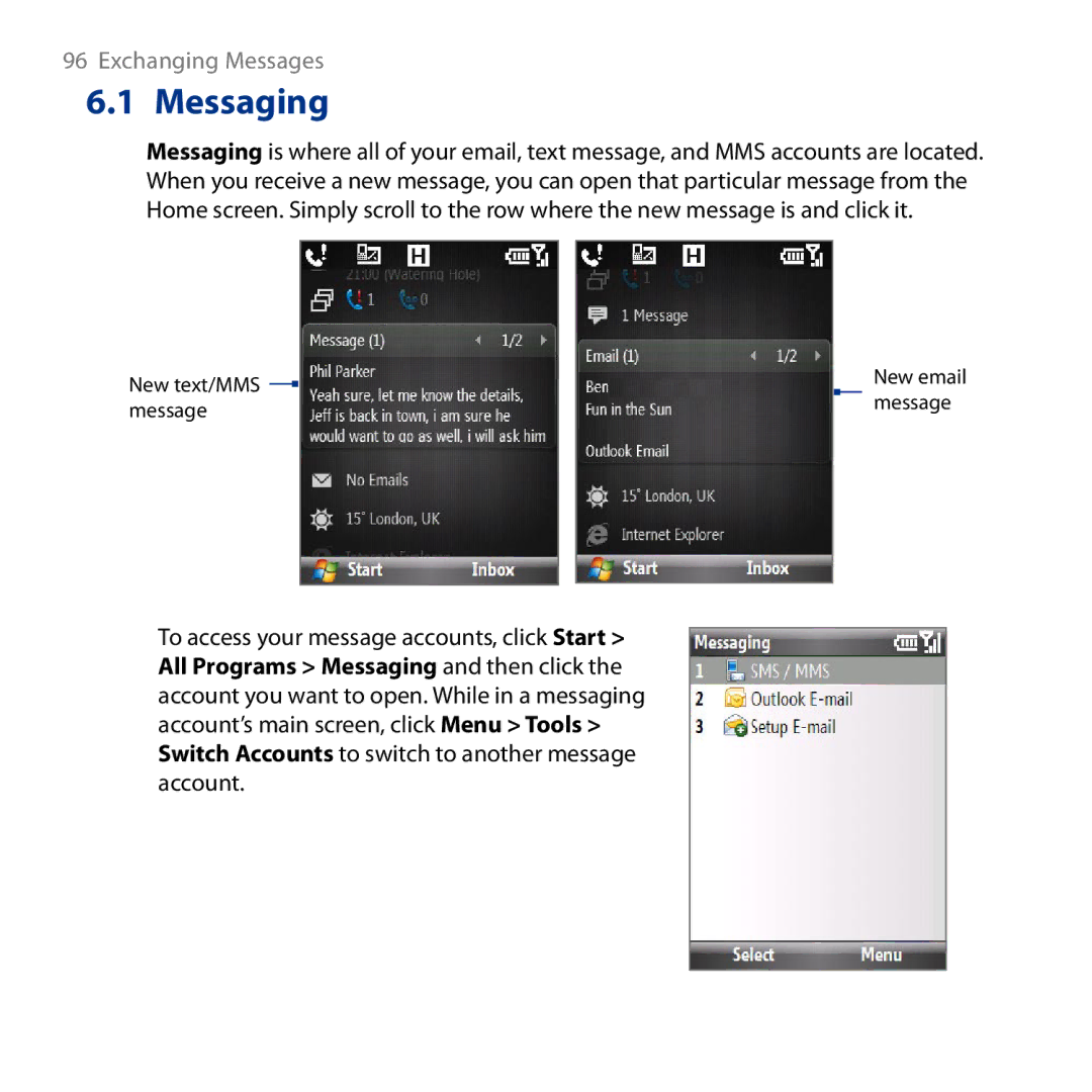 HTC ROSE130, S743 user manual Messaging 