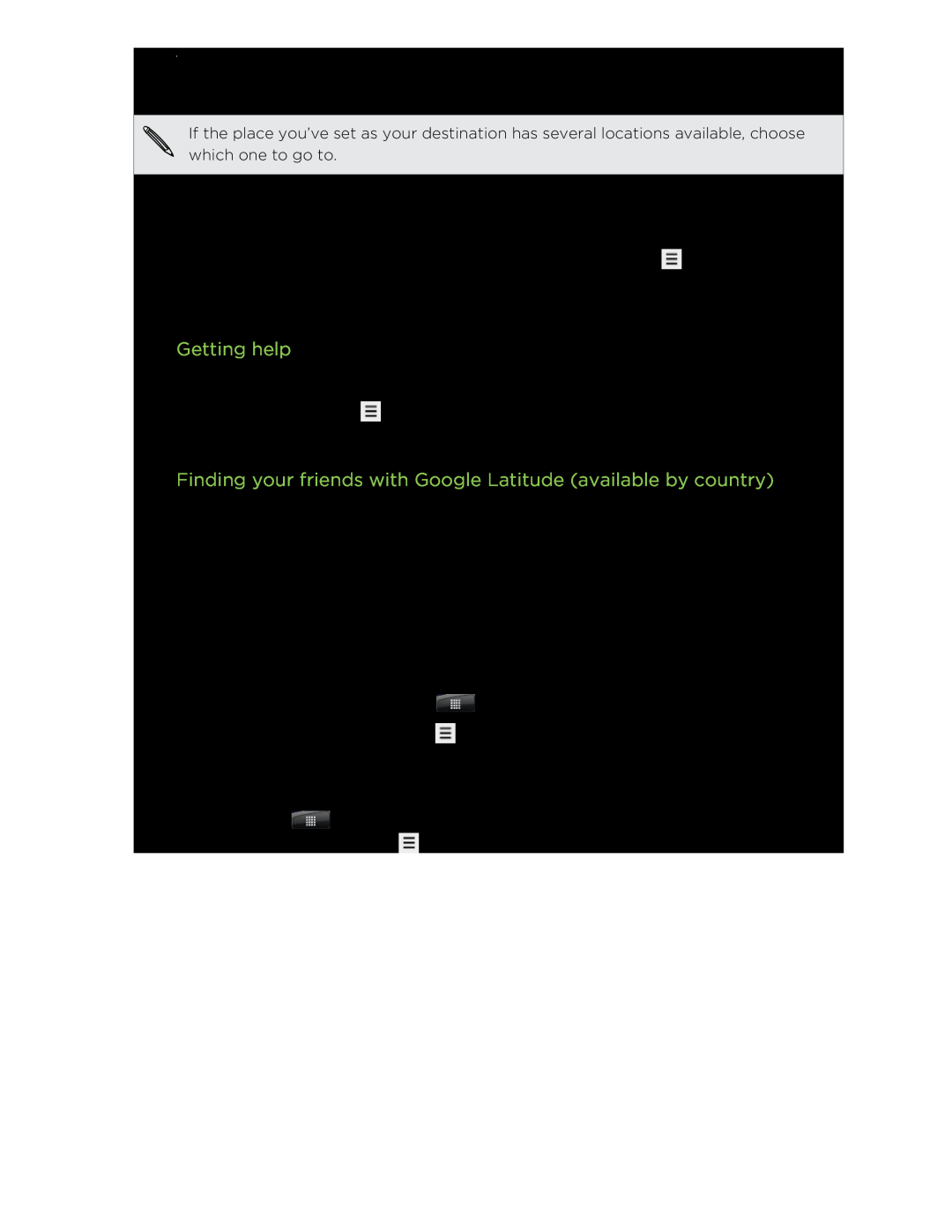 HTC S manual Finding your friends with Google Latitude available by country, Getting help 