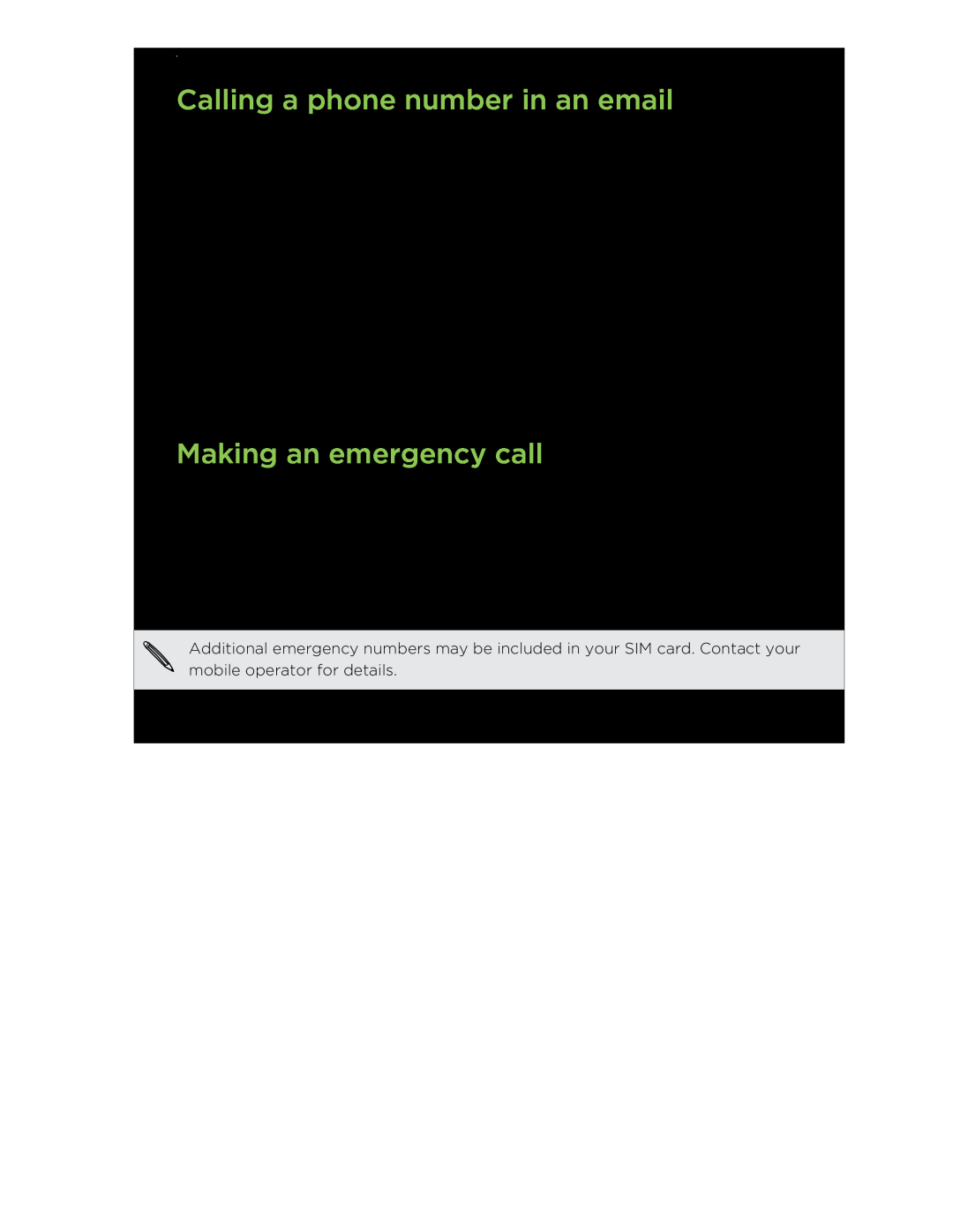 HTC S manual Calling a phone number in an email, Making an emergency call, Phone calls 
