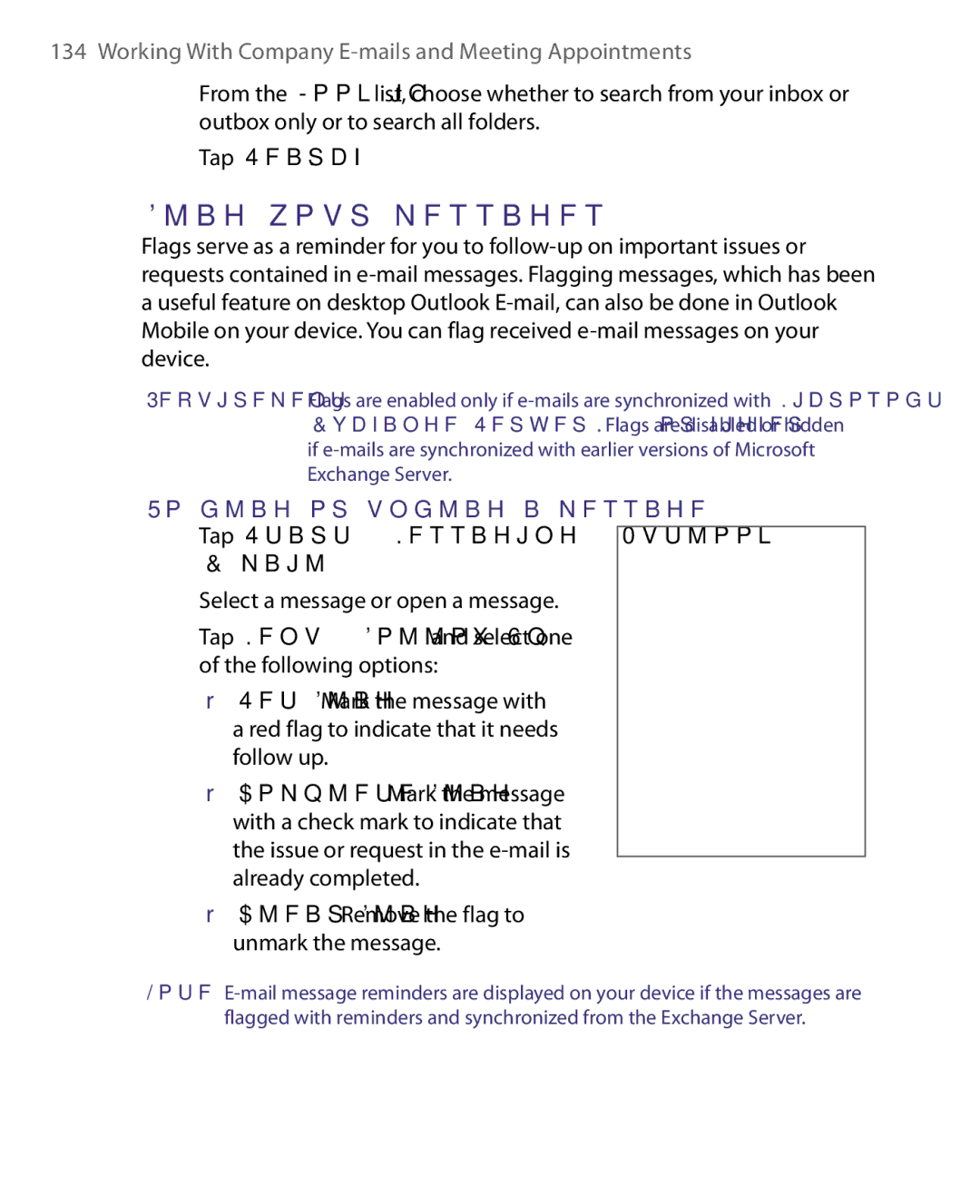 HTC HS S168, S200, POLA160 user manual Flag your messages, Tap Search, To flag or unflag a message 